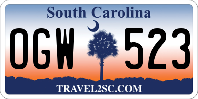 SC license plate OGW523