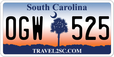 SC license plate OGW525