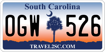 SC license plate OGW526