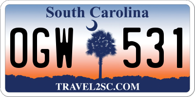 SC license plate OGW531