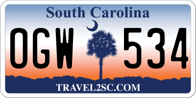 SC license plate OGW534