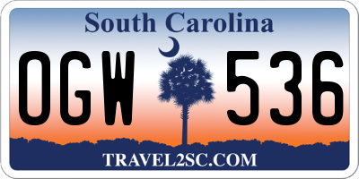 SC license plate OGW536