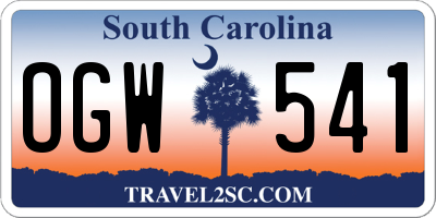 SC license plate OGW541
