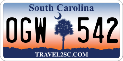 SC license plate OGW542