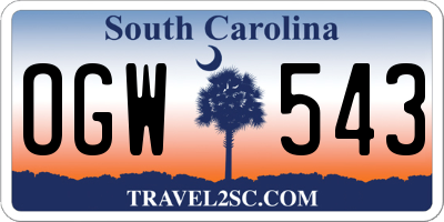 SC license plate OGW543