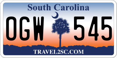 SC license plate OGW545