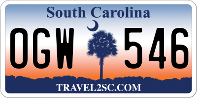 SC license plate OGW546