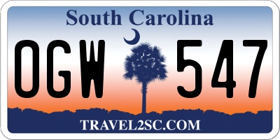 SC license plate OGW547