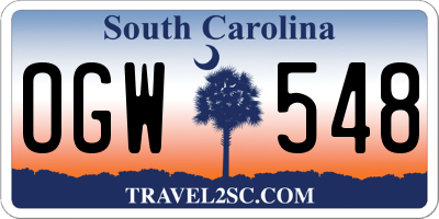 SC license plate OGW548