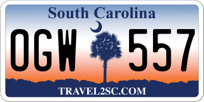 SC license plate OGW557
