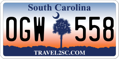 SC license plate OGW558