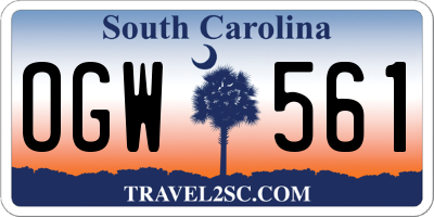 SC license plate OGW561