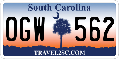 SC license plate OGW562