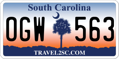 SC license plate OGW563