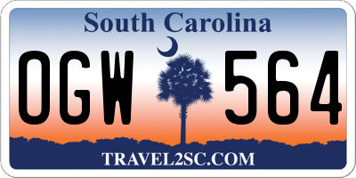 SC license plate OGW564