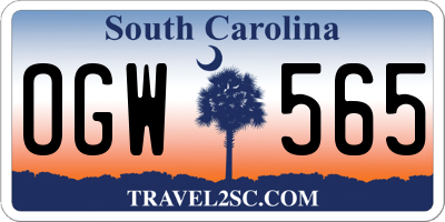 SC license plate OGW565