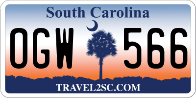 SC license plate OGW566