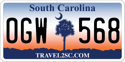 SC license plate OGW568