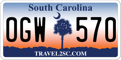 SC license plate OGW570
