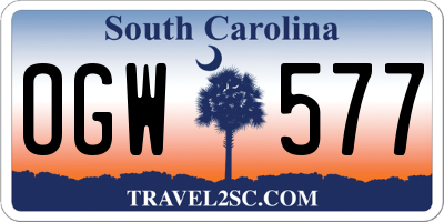 SC license plate OGW577