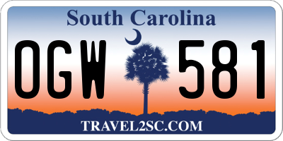 SC license plate OGW581