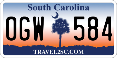SC license plate OGW584