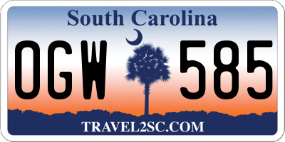 SC license plate OGW585