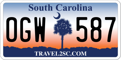 SC license plate OGW587