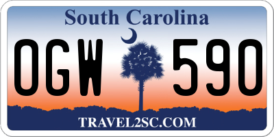 SC license plate OGW590