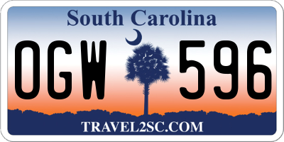 SC license plate OGW596