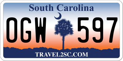 SC license plate OGW597