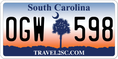 SC license plate OGW598