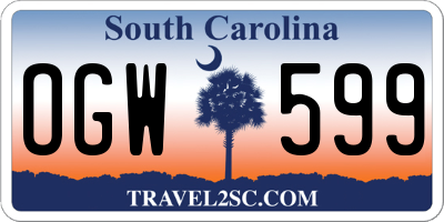 SC license plate OGW599