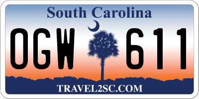 SC license plate OGW611