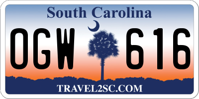 SC license plate OGW616