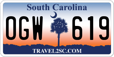 SC license plate OGW619