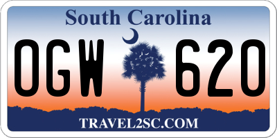 SC license plate OGW620