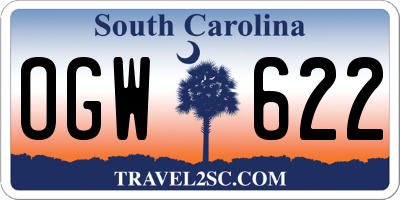 SC license plate OGW622