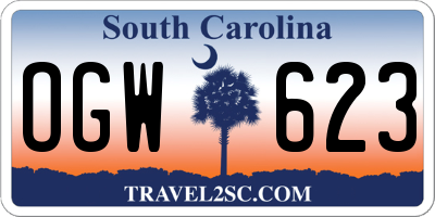 SC license plate OGW623