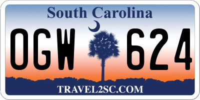 SC license plate OGW624