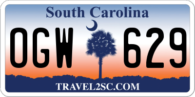 SC license plate OGW629