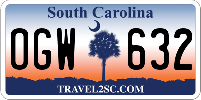 SC license plate OGW632