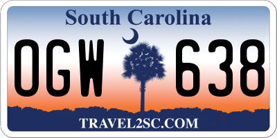 SC license plate OGW638