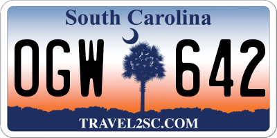 SC license plate OGW642