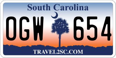 SC license plate OGW654