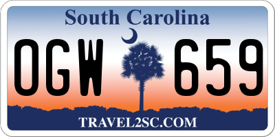 SC license plate OGW659