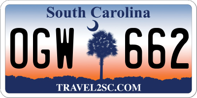 SC license plate OGW662