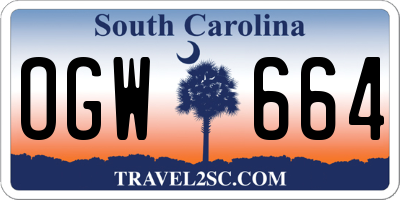 SC license plate OGW664