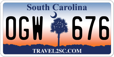 SC license plate OGW676