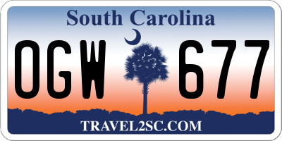 SC license plate OGW677